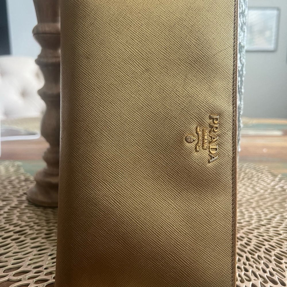 Prada Metallic Gold Clutch wallet